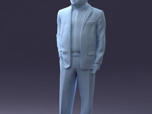 000271 Middle-Aged Man in Suit 0614 3D Model