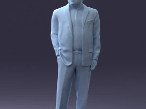 000271 Middle-Aged Man in Suit 0614 3D Model