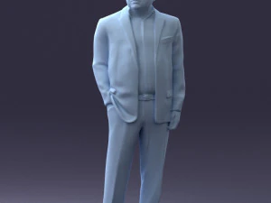 000271 Middle-Aged Man in Suit 0614 3D Model