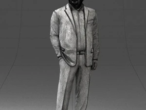 000271 Middle-Aged Man in Suit 0614 3D Model