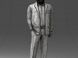 000271 Middle-Aged Man in Suit 0614 3D Model