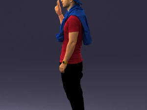 000273 Young Man in Casual Outfit Making Peace Sign 0619 3dp 3D Print Model