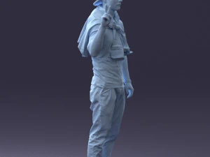 000273 Young Man in Casual Outfit Making Peace Sign 0619 3dp 3D Print Model