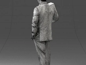 000274 Businessman Holding a Box 0627 3D Model