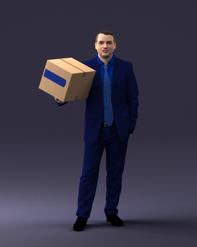 man with box 0627 3d print ready Modelo de Impressão 3D .c4d .max .obj .3ds .fbx .stl .blend 