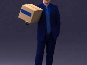 man with box 0627 3d print ready Modelo de Impressão 3D