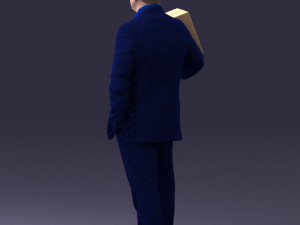 man with box 0627 3d print ready Modelo de Impressão 3D