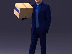 man with box 0627 3d print ready Modelo de Impressão 3D