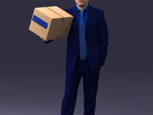 man with box 0627 3d print ready Modelo de Impressão 3D