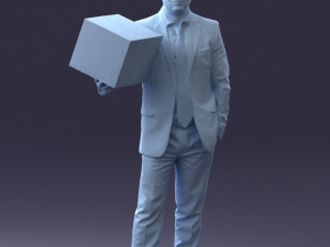 man with box 0627 3d print ready Modelo de Impressão 3D