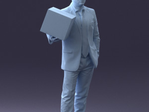 man with box 0627 3d print ready Modelo de Impressão 3D