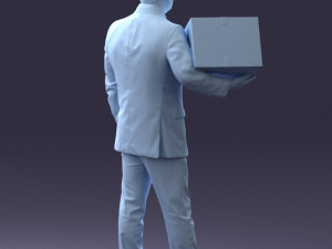 man with box 0627 3d print ready Modelo de Impressão 3D