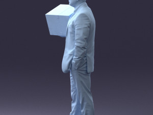 man with box 0627 3d print ready Modelo de Impressão 3D