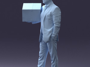 man with box 0627 3d print ready Modelo de Impressão 3D
