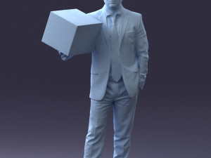 man with box 0627 3d print ready Modelo de Impressão 3D