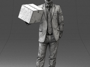 man with box 0627 3d print ready Modelo de Impressão 3D