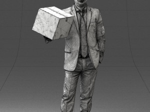 man with box 0627 3d print ready Modelo de Impressão 3D
