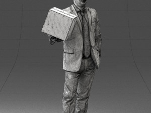 man with box 0627 3d print ready Modelo de Impressão 3D
