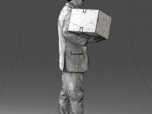 man with box 0627 3d print ready Modelo de Impressão 3D