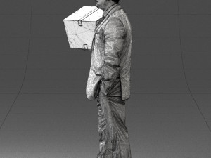 man with box 0627 3d print ready Modelo de Impressão 3D