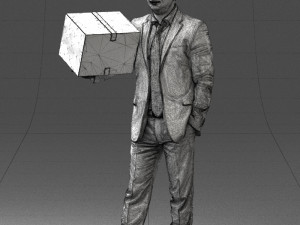 man with box 0627 3d print ready Modelo de Impressão 3D