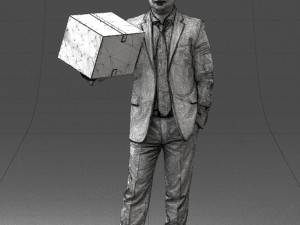 man with box 0627 3d print ready Modelo de Impressão 3D