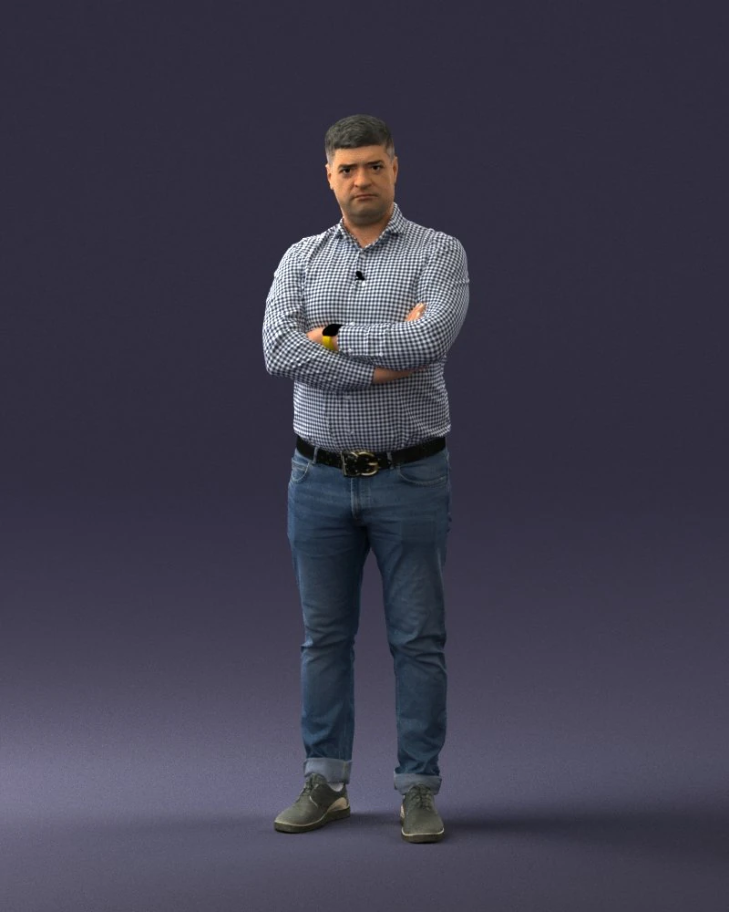 000276 Male Model in Casual Outfit Arms Crossed Pose 0701 3dp 3D Print Model .c4d .max .obj .3ds .fbx .stl .blend