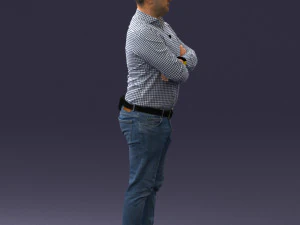 000276 Male Model in Casual Outfit Arms Crossed Pose 0701 3dp 3D Print Model