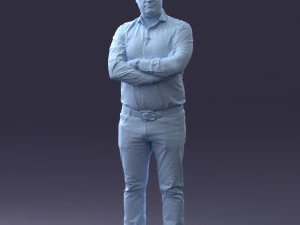 000276 Male Model in Casual Outfit Arms Crossed Pose 0701 3dp 3D Print Model