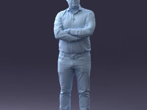 000276 Male Model in Casual Outfit Arms Crossed Pose 0701 3dp 3D Print Model