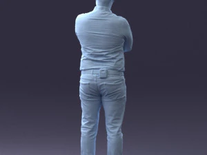 000276 Male Model in Casual Outfit Arms Crossed Pose 0701 3dp 3D Print Model