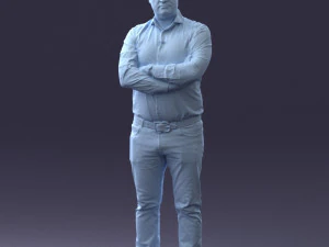 000276 Male Model in Casual Outfit Arms Crossed Pose 0701 3dp 3D Print Model