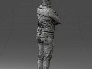 000276 Male Model in Casual Outfit Arms Crossed Pose 0701 3dp 3D Print Model