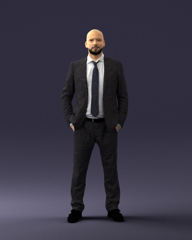 man in suit 0809-1 3D 模型 .c4d .max .obj .3ds .fbx .stl .blend 