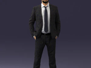 000284 Bald Man in Suit Realistic Business Character 0809 3dp 3D Print Model