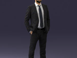 000284 Bald Man in Suit Realistic Business Character 0809 3dp 3D Print Model