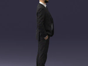 000284 Bald Man in Suit Realistic Business Character 0809 3dp 3D Print Model