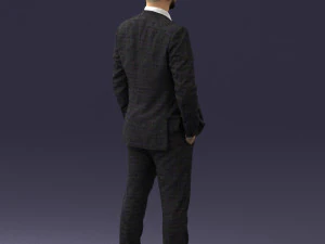 000284 Bald Man in Suit Realistic Business Character 0809 3dp 3D Print Model