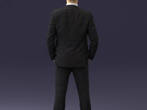 000284 Bald Man in Suit Realistic Business Character 0809 3dp 3D Print Model