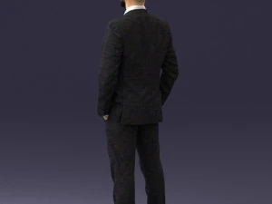 000284 Bald Man in Suit Realistic Business Character 0809 3dp 3D Print Model