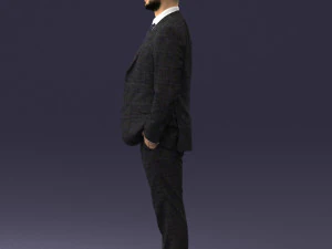 000284 Bald Man in Suit Realistic Business Character 0809 3dp 3D Print Model