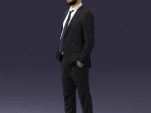 000284 Bald Man in Suit Realistic Business Character 0809 3dp 3D Print Model