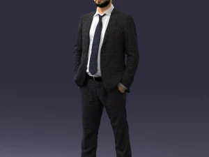 000284 Bald Man in Suit Realistic Business Character 0809 3dp 3D Print Model