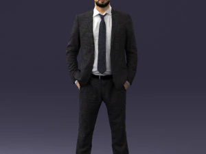 000284 Bald Man in Suit Realistic Business Character 0809 3dp 3D Print Model