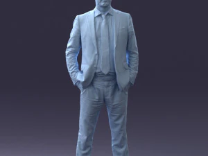 000284 Bald Man in Suit Realistic Business Character 0809 3dp 3D Print Model