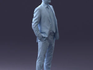 000284 Bald Man in Suit Realistic Business Character 0809 3dp 3D Print Model