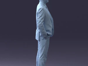 000284 Bald Man in Suit Realistic Business Character 0809 3dp 3D Print Model