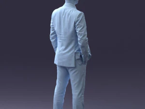 000284 Bald Man in Suit Realistic Business Character 0809 3dp 3D Print Model