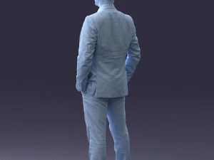 000284 Bald Man in Suit Realistic Business Character 0809 3dp 3D Print Model