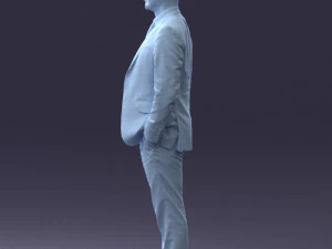 000284 Bald Man in Suit Realistic Business Character 0809 3dp 3D Print Model